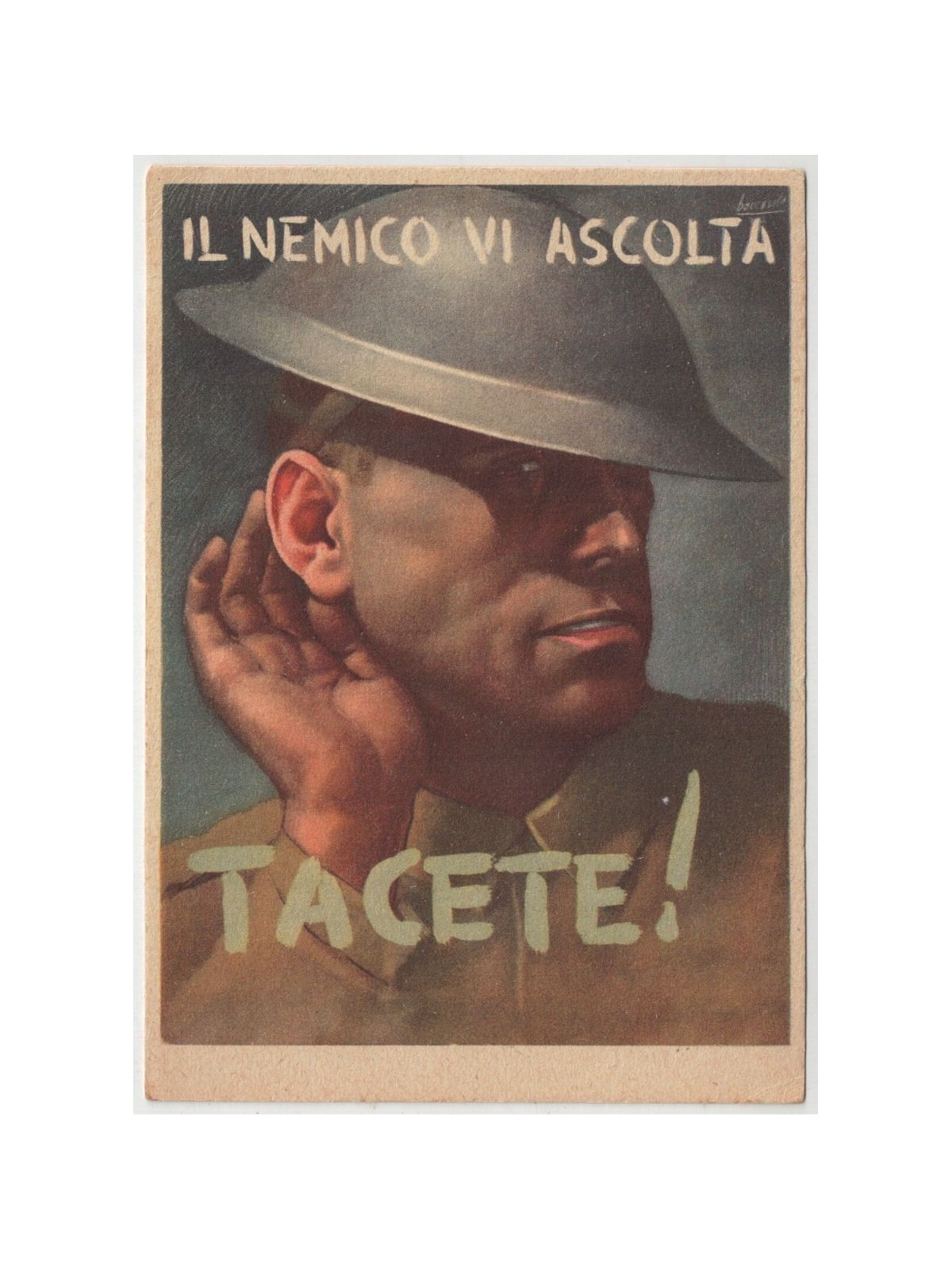 ITALY KINGDOM 1942 Military exemption, be silent the enemy is listening to you, New Postcard