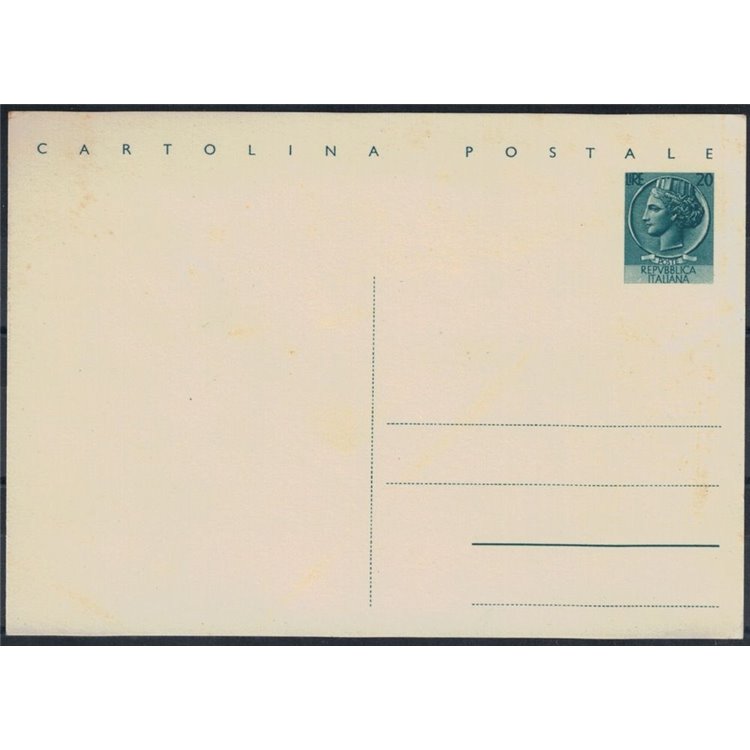 ITALY 1954 Siracusana £20 green, New Postcard