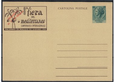 ITALY 1953 Mediterranean Fair £20 green, New Postcard