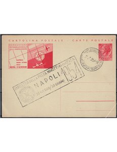ITALIA 1954 Mostra d'oltremare £ 35 rosso, Cartolina Postale con annullo manifestaz.