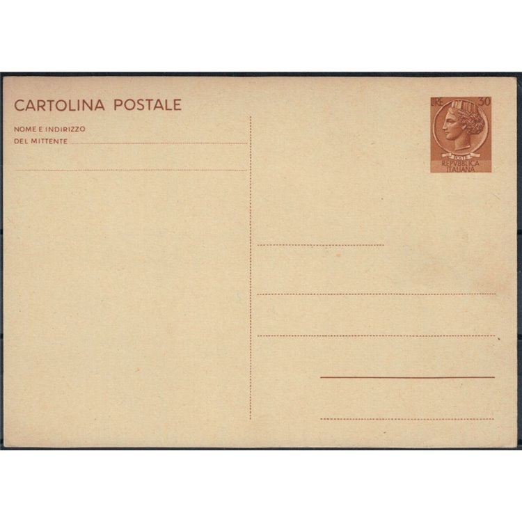 ITALY 1966 Siracusana £30 brown yellow, new Postcard