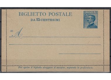 ITALIA REGNO 1923 Michetti 25c. azzurro su grigio, Biglietto Postale nuovo mill 23