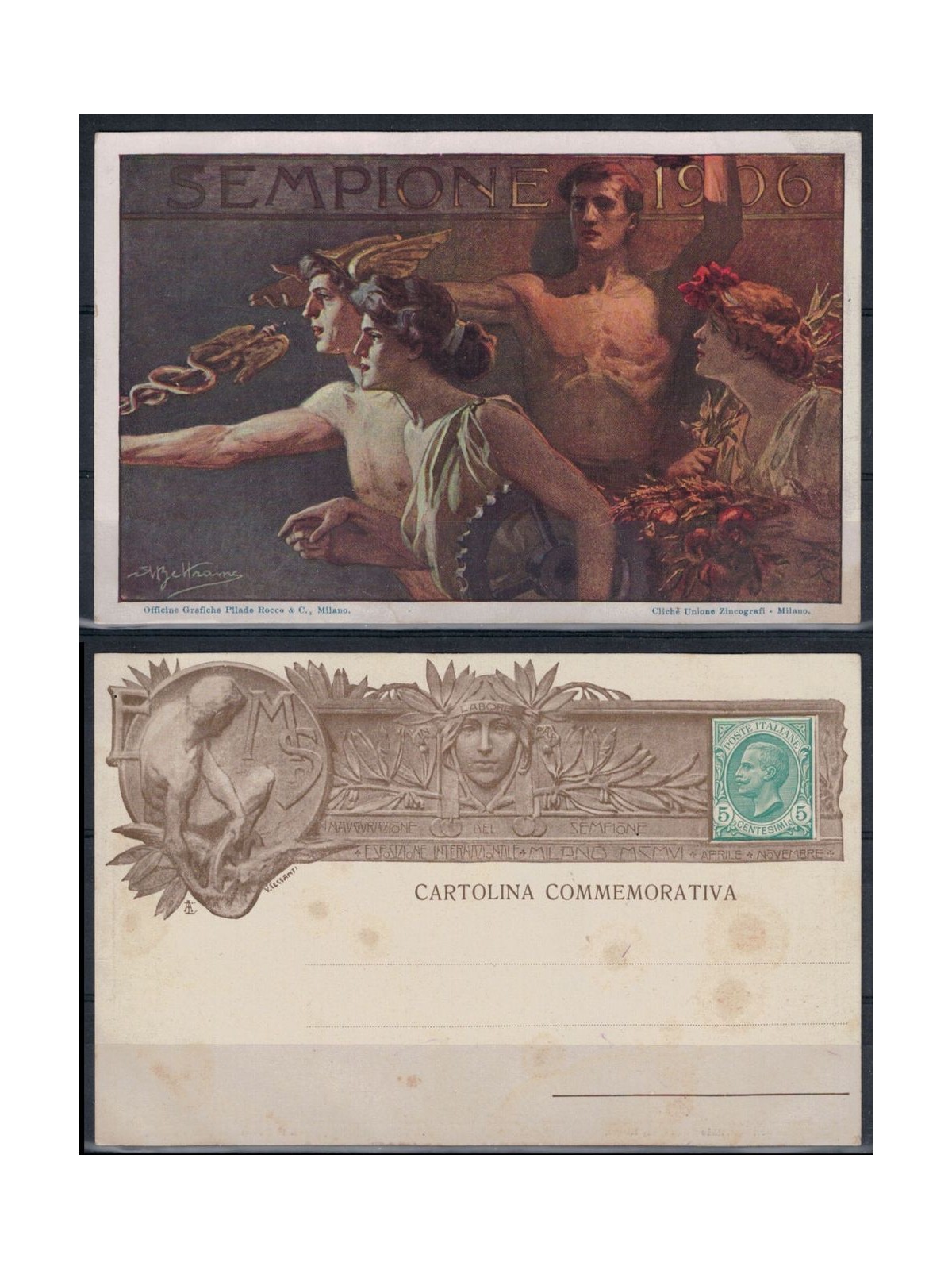 ITALY KINGDOM 1905 Simplon Tunnel, New Commissioned Postcard