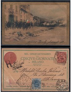 ITALY KINGDOM 1898 Five Days of Milan, Used Commission Postcard