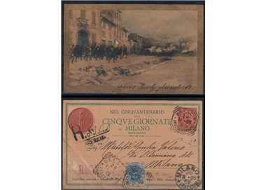 ITALY KINGDOM 1898 Five Days of Milan, Used Commission Postcard