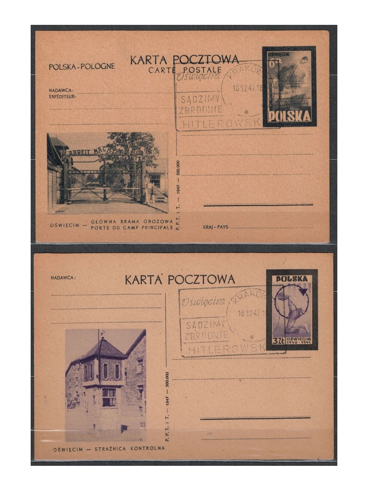 POLAND 1947 Postal Stationery - No. 2 postcards
