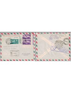 ITALY 1958 Aerogram Flight Presid. Gronchi in Brazil af
