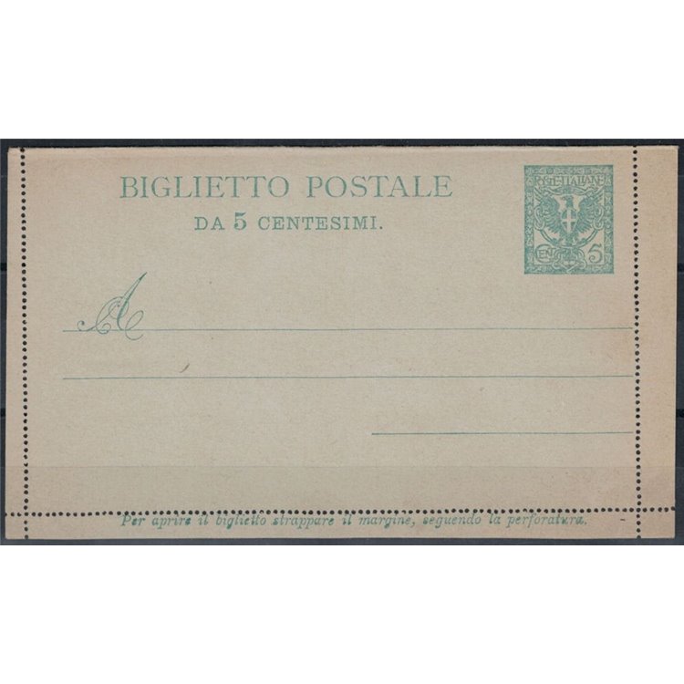 ITALY KINGDOM 1903 Floral, 5 Cents Postal Card new