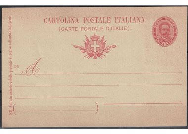 ITALY KINGDOM 1895 Oval effigy Postcard 10 Cent mill 95 new