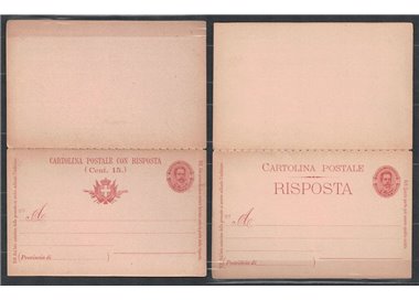 ITALY KINGDOM 1895 Oval effigy Postcard Cent 7½ + 7½ mill 97 new