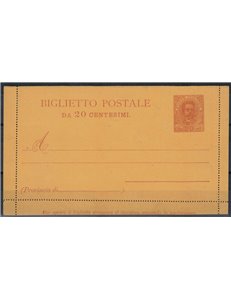ITALY KINGDOM 1900 Coat of Arms and Figures, 20 Cent Postal Card, New