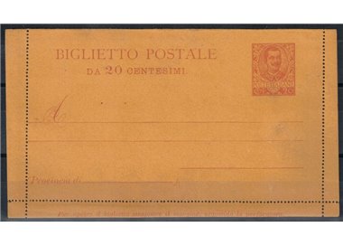 ITALIA REGNO 1903 Floreale, Biglietto Postale 20 Centesimi nuovo