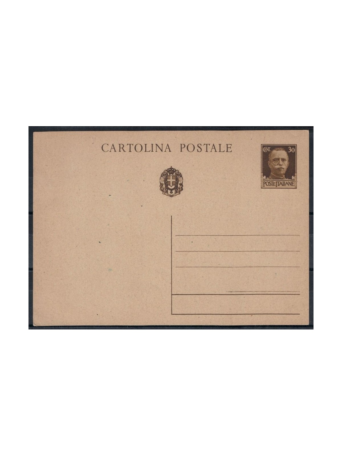 ITALY KINGDOM 1932 Imperial, 30 Cent. Brown Postcard, new