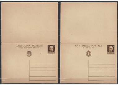 ITALIA REGNO 1933 Imperiale, Cartolina Postale 30 + 30 Cent. bruno nuova