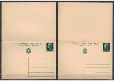 ITALIA REGNO 1933 Imperiale, Cartolina Postale 15 + 15 Cent. verde nuova
