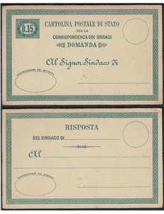 ITALY KINGDOM 1875 State Postcard for Mayors £0.15 + R new