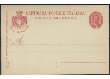 ITALY KINGDOM 1896 Postcard for Deputies 10 Cent. mill 98 new
