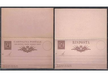 ITALY KINGDOM 1879 Umberto I Postcard 15 Cent. + R new mill 86