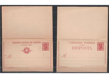 ITALIA REGNO 1893 Umberto I Cartolina Postale Cent. 7½ + 7½ mill 93 nuova