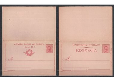 ITALIA REGNO 1893 Umberto I Cartolina Postale Cent. 7½ + 7½ mill 95 nuova