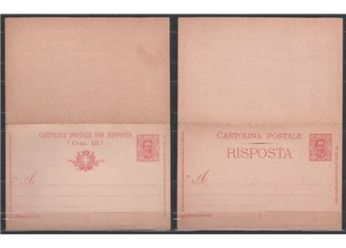 ITALIA REGNO 1893 Umberto I Cartolina Postale Cent. 7½ + 7½ mill 96 nuova