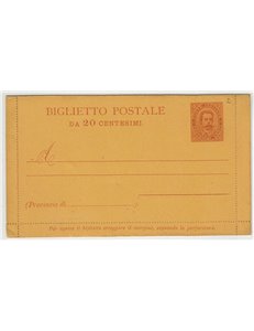 ITALIA REGNO 1889 Umberto I, Biglietto Postale 20 Cent. integro