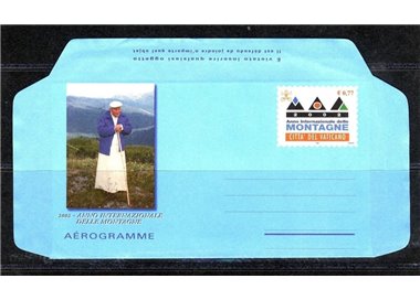 VATICAN 2002 Year of the Mountains, new aerogram