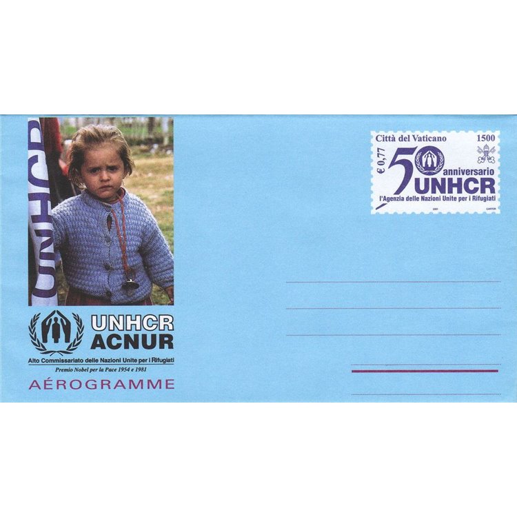 VATICAN 2001 Pro refugees, new aerogram