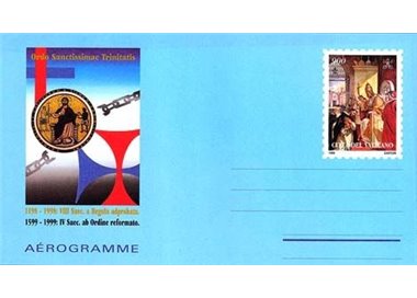 VATICAN 1999 Trinitarian Order, new aerogram