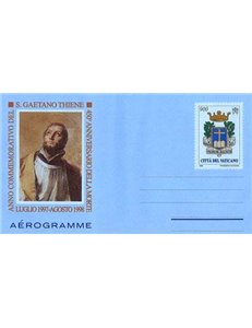 VATICAN 1998 San Gaetano Thiene, new aerogram