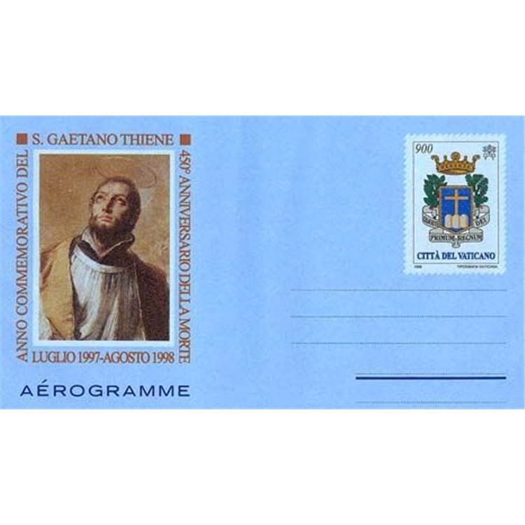 VATICAN 1998 San Gaetano Thiene, new aerogram