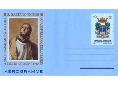 VATICANO 1998 San Gaetano Thiene, aerogramma nuovo