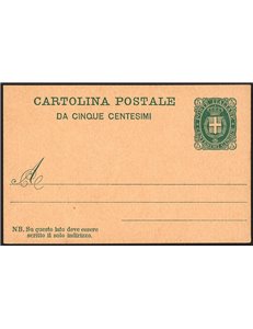 ITALIA REGNO 1889 Umberto I Cartolina Postale 5 Cent. nuova