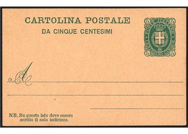 ITALIA REGNO 1889 Umberto I Cartolina Postale 5 Cent. nuova