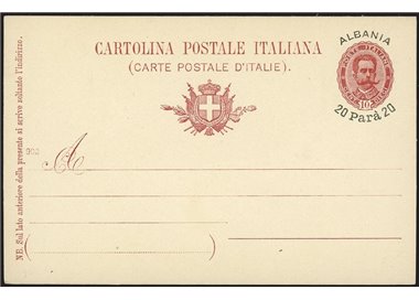ALBANIA 1902 SCUTARI Postcard Oval Effigy 20p. on 10c. mill 902 new