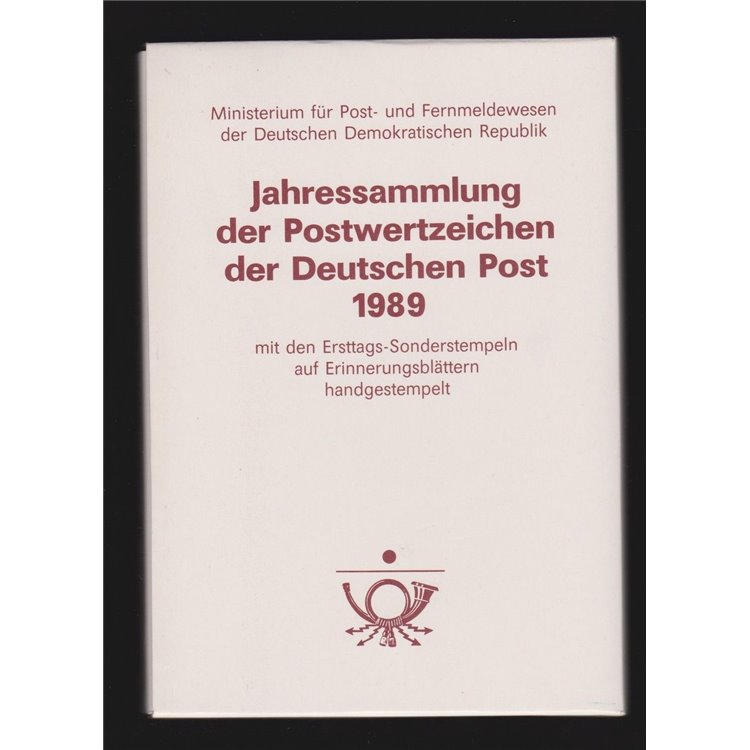 GERMANIA DDR 1989 Collezione annuale completa con annulli primo giorno