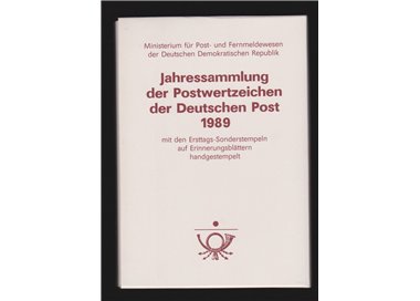 GERMANY DDR 1989 Complete annual collection with first day cancellations