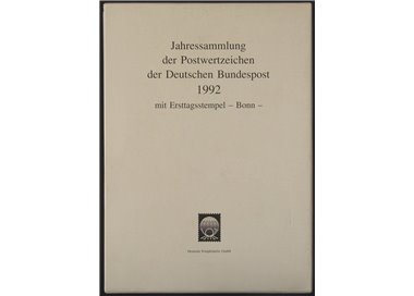GERMANIA BRD 1992 Collezione annuale completa con annulli primo giorno