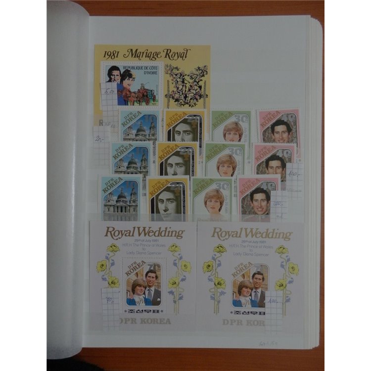 ROYAL WEDDING 1981 Tutte le emissioni di singoli, foglietti, minifogli e libretti