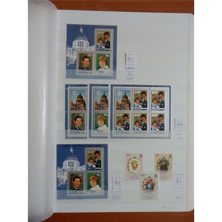 ROYAL WEDDING 1981 Tutte le emissioni di singoli, foglietti, minifogli e libretti