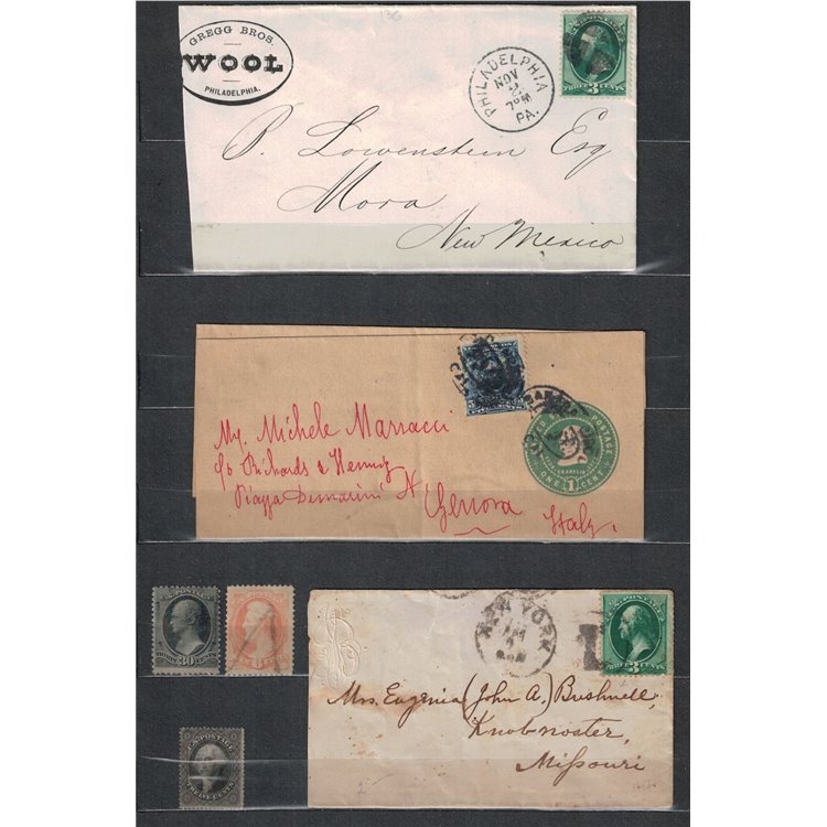 USA Lotto composto da 3 lettere + 3 francobolli - alto valore catalogo