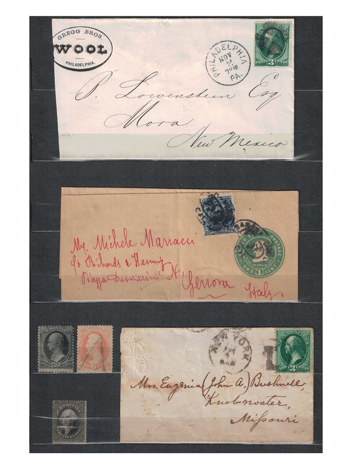 USA Lot of 3 letters + 3 stamps - high catalog value