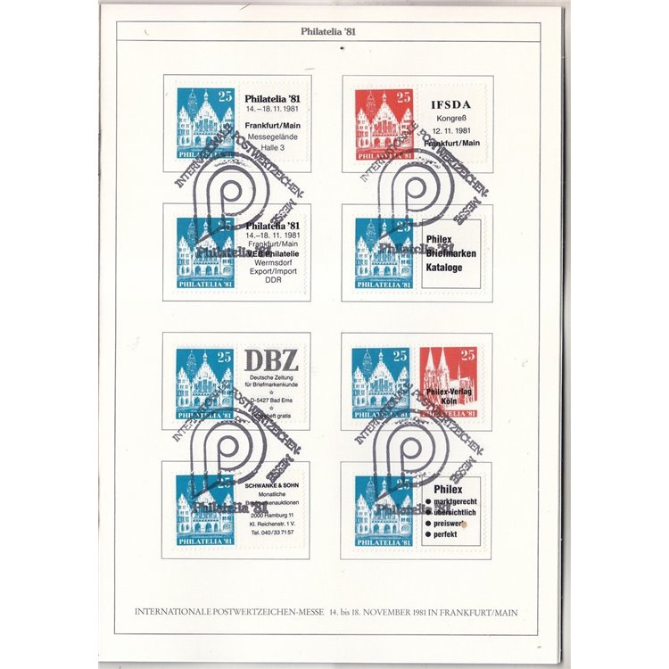 Philatelia 81 Frankfurt/Main Libretto ufficiale