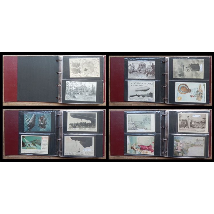 Collection of 74 postcards themed around Airships, Hot Air Balloons and Hot Air Balloons