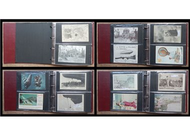COLLEZIONE di 74 cartoline tematica Dirigibili, Mongolfiere e Palloni Aerostatici