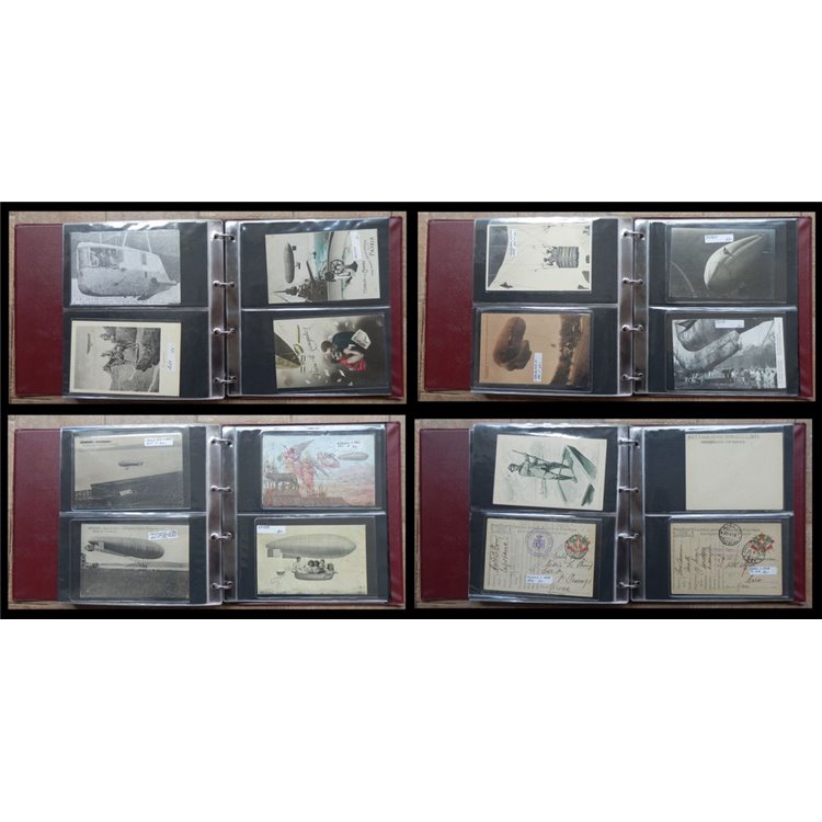 COLLEZIONE di 74 cartoline tematica Dirigibili, Mongolfiere e Palloni Aerostatici