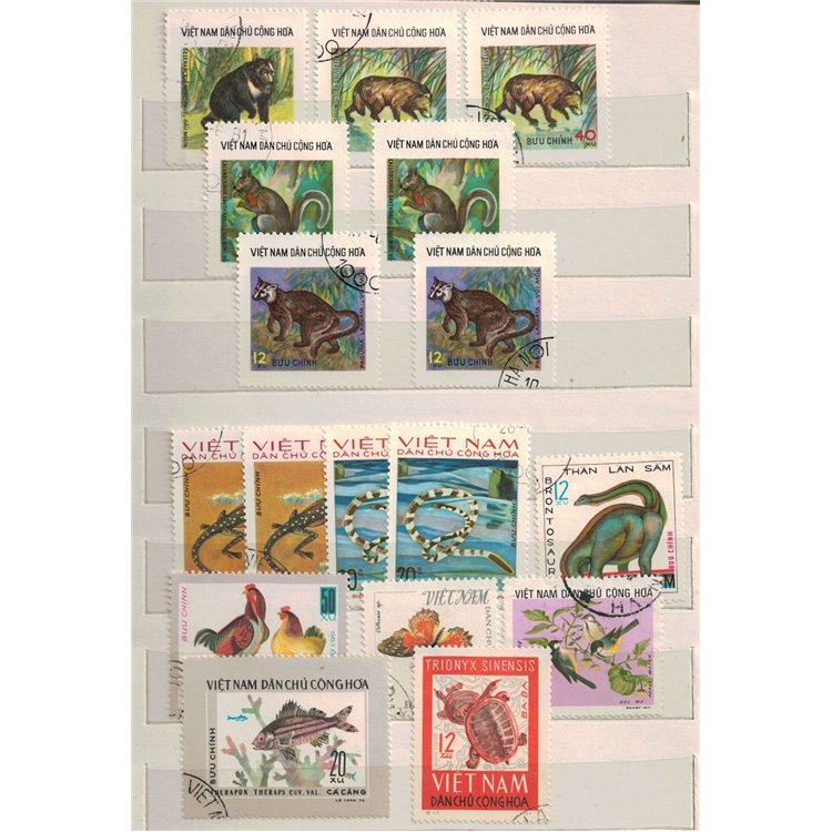 VIETNAM DEL NORD Lotto di circa 160 francobolli us