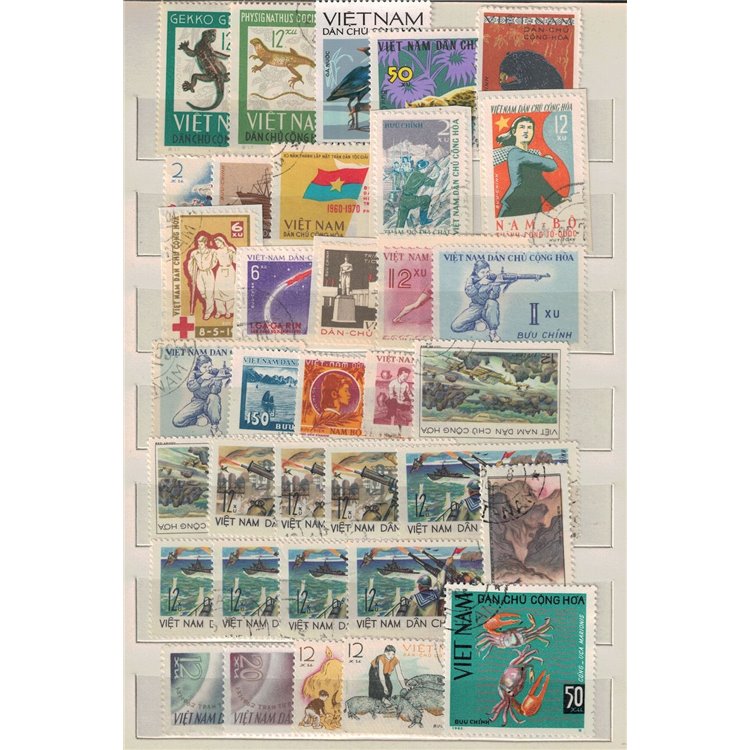 VIETNAM DEL NORD Lotto di circa 160 francobolli us