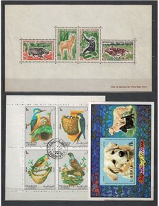 LIBERIA, NYARA, VIETNAM Lotto di 100 francobolli tematica Animali