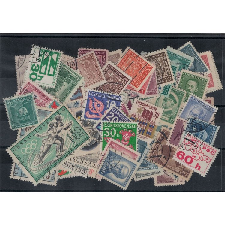 CZECHOSLOVAKIA Lot of 100 used stamps, all different, in complete sets